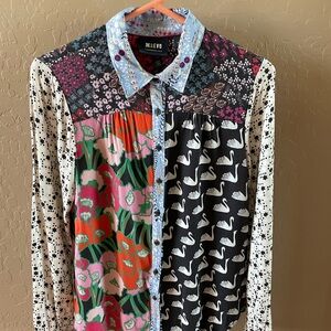 Maeve Button Down Patterned Shirt
